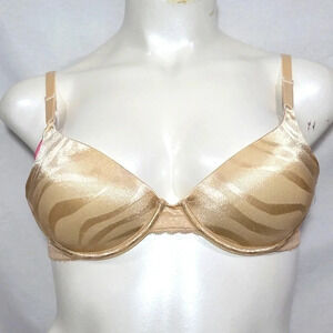 34C Maidenform 7122 One Fabulous Fit Jacquard Satin UW Bra Gold NWT